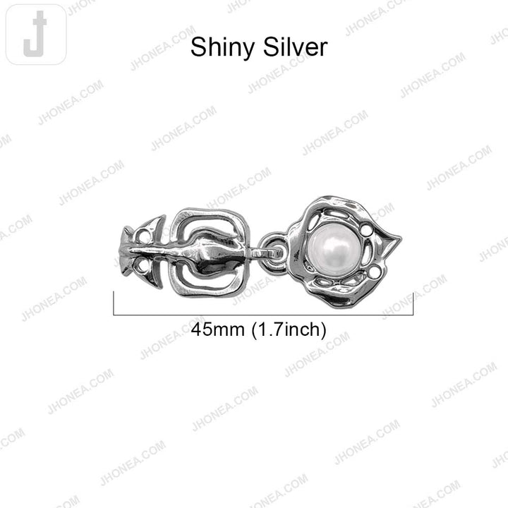 Trendy Pearl Clasp Buckle Hook and Eye Metal Buckle for Fashion Use