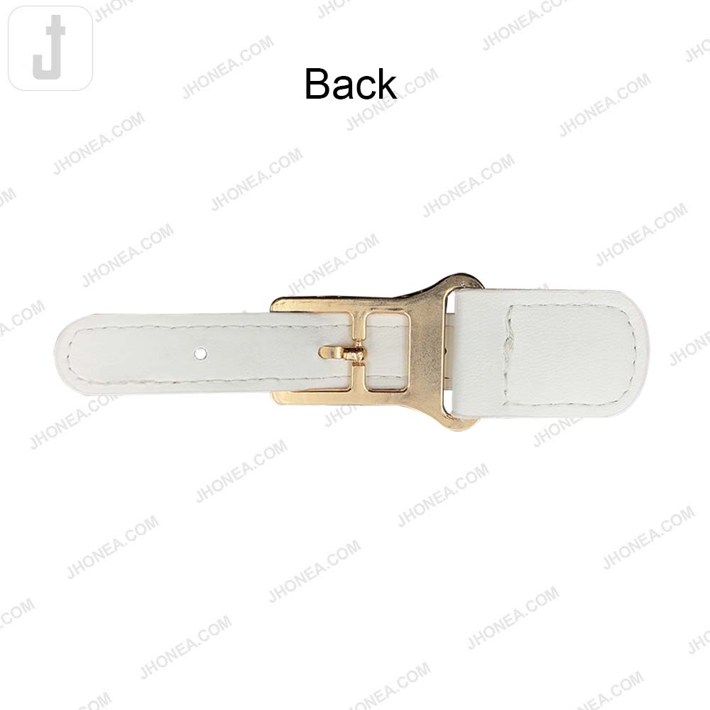 Fashionable Shiny Gold Buckle with Prong PU Belt