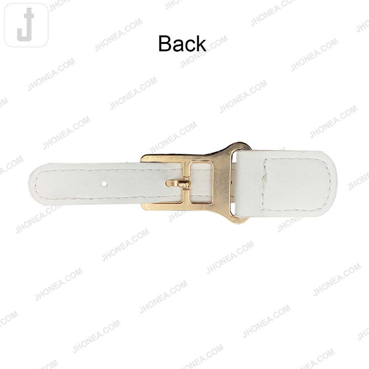 Fashionable Shiny Gold Buckle with Prong PU Belt