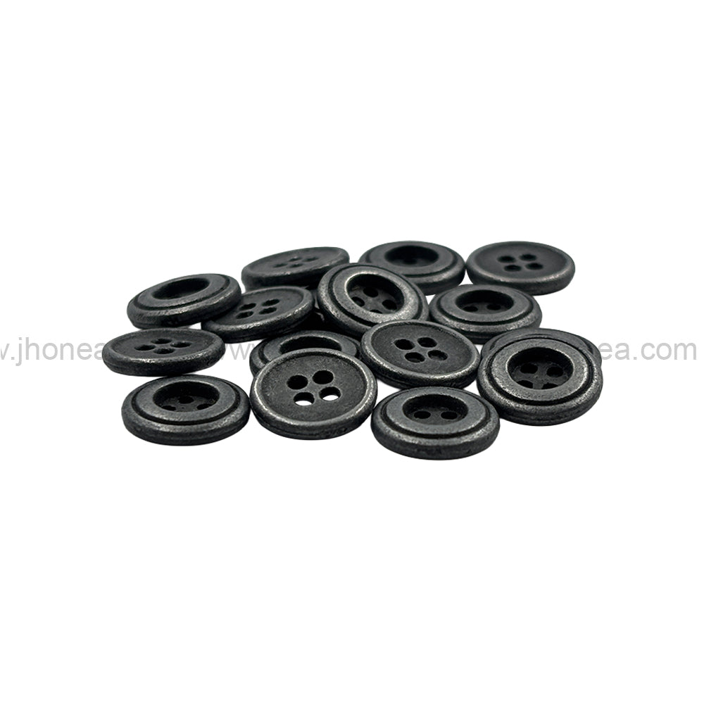 Vintage Reversible 4-Hole Double Rim Round Metal Buttons