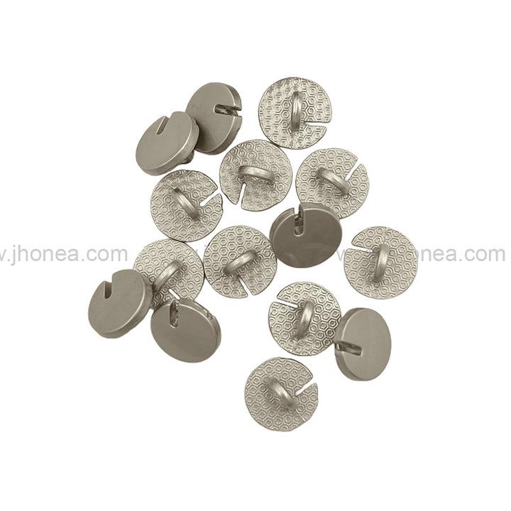 Classic 10mm Cutting Edge Design Matte Silver Metal Button