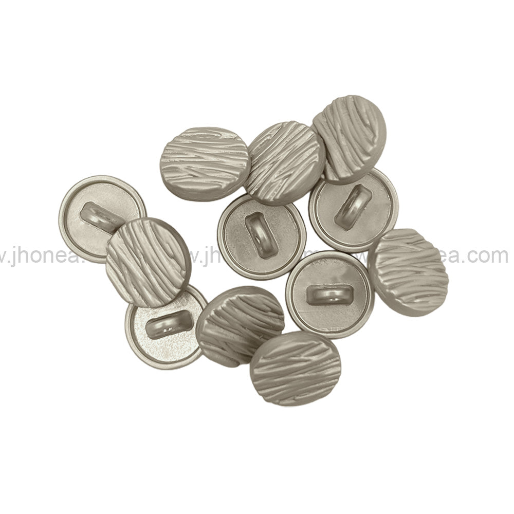 Round Shape Matte Silver Finish Classic Shank Metal Button