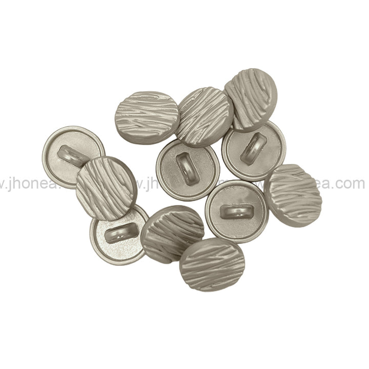 Round Shape Matte Silver Finish Classic Shank Metal Button