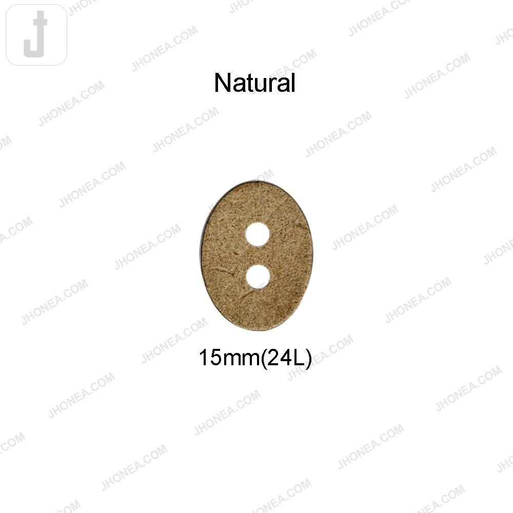 Organic 15mm Oval 2 Hole Coco Shell Buttons