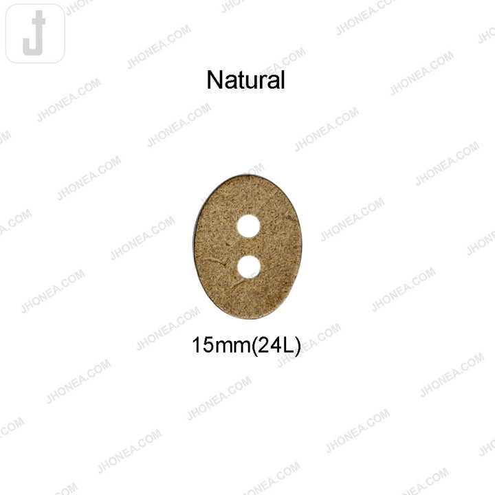 Organic 15mm Oval 2 Hole Coco Shell Buttons