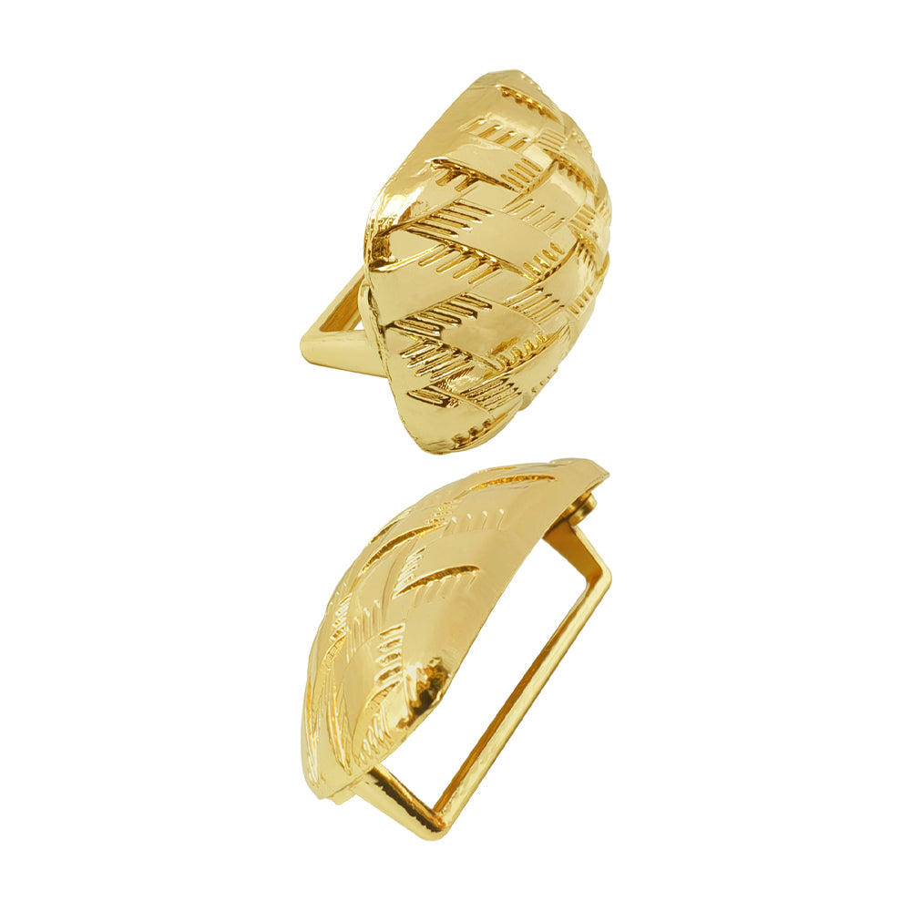 Elegant Shiny Textured Metal Buckle for Fashion Accessories and Clothing