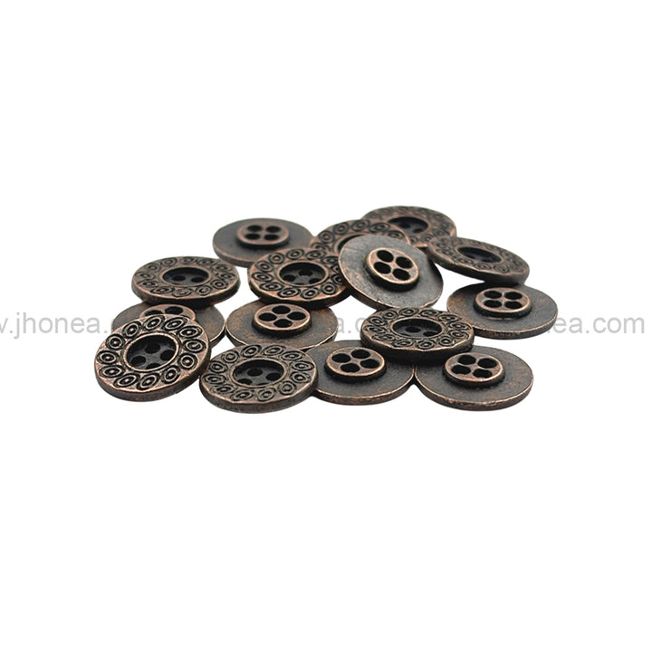 Beautiful Eye-Catching Engraved Design 4-Hole Metal Buttons