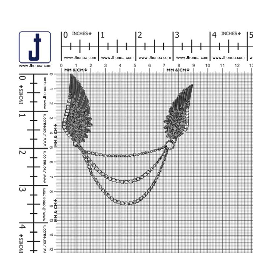 Elegant Triple Chain Hanging Wing Brooch