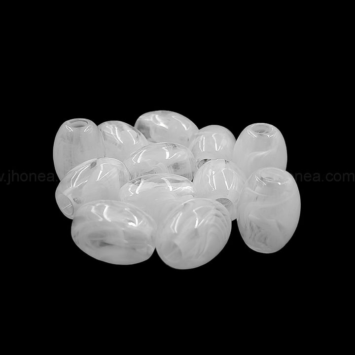 Unique White Oval Polyester Beads for Creative Jewelry Designs