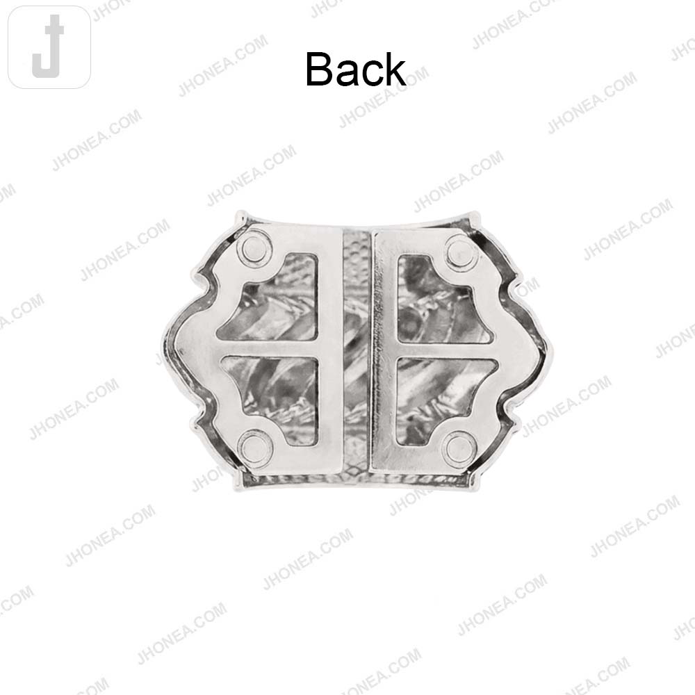 Fancy Shiny Finish Dress Strap Metal Buckle
