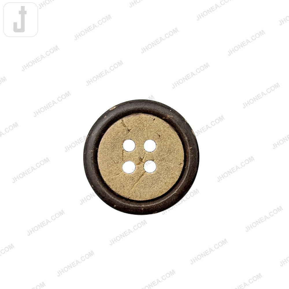 20mm Natural Smooth Finish 4-Hole Coco Shell Buttons