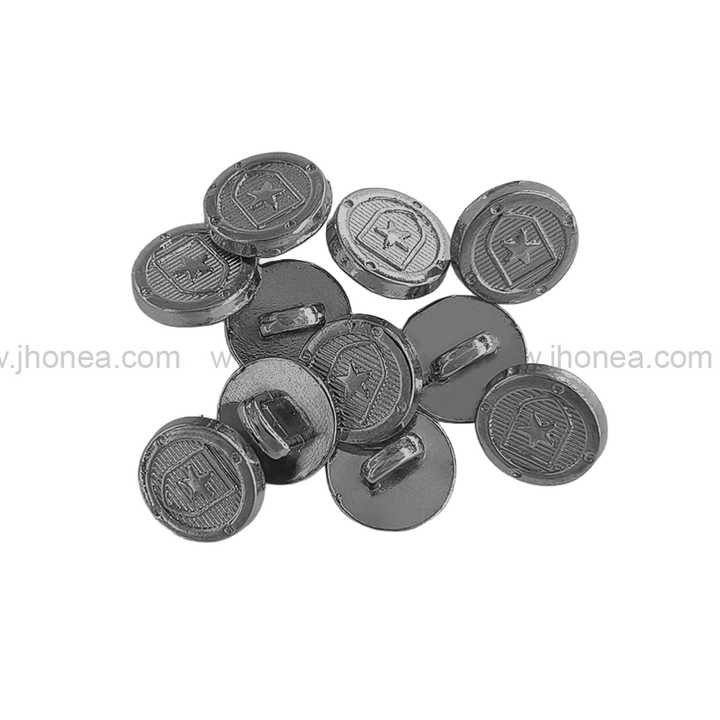 Gunmetal Royal Star Badge Design Downhole Metal Button