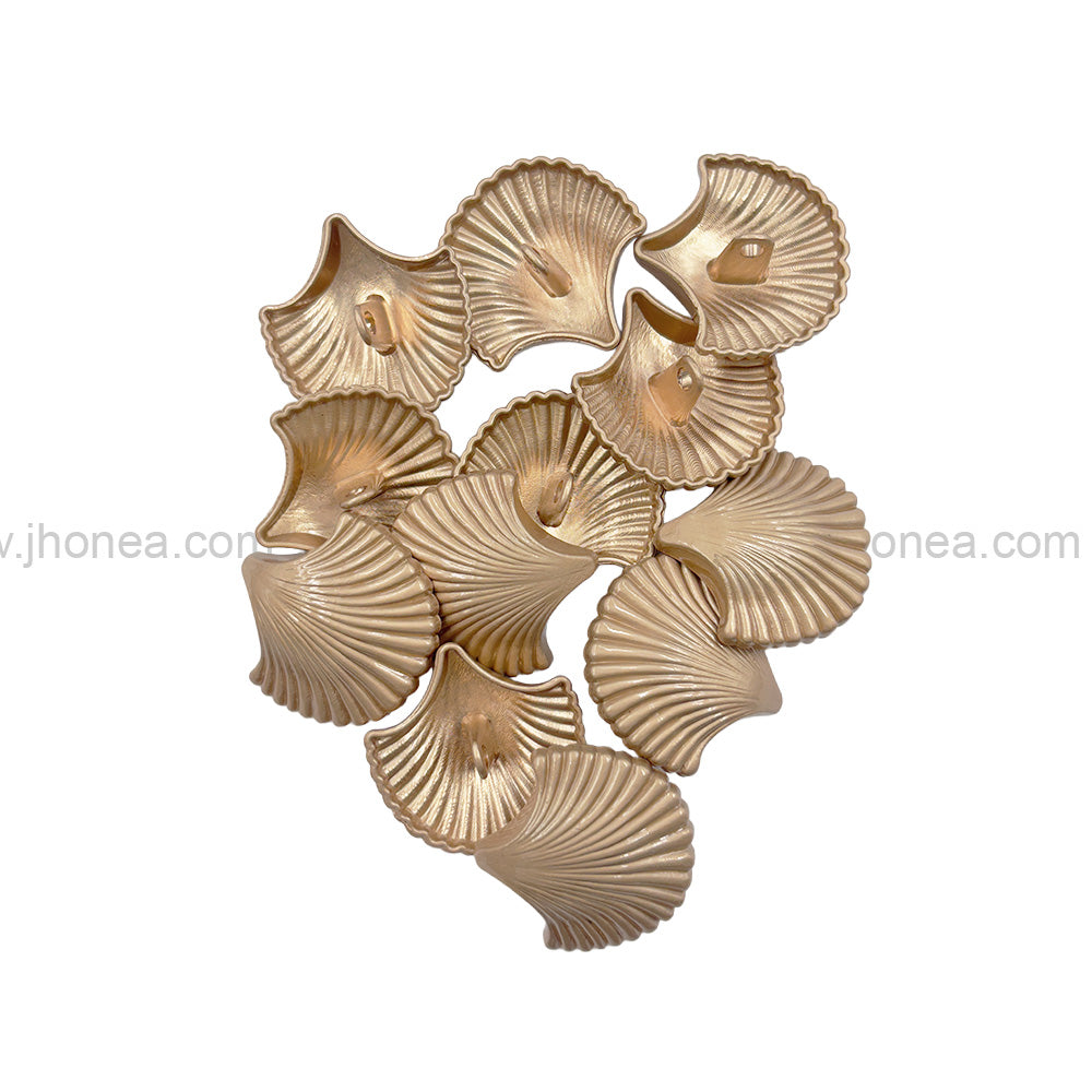 Decorative Sea Shell Shape 25mm(40L) Shank Metal Button