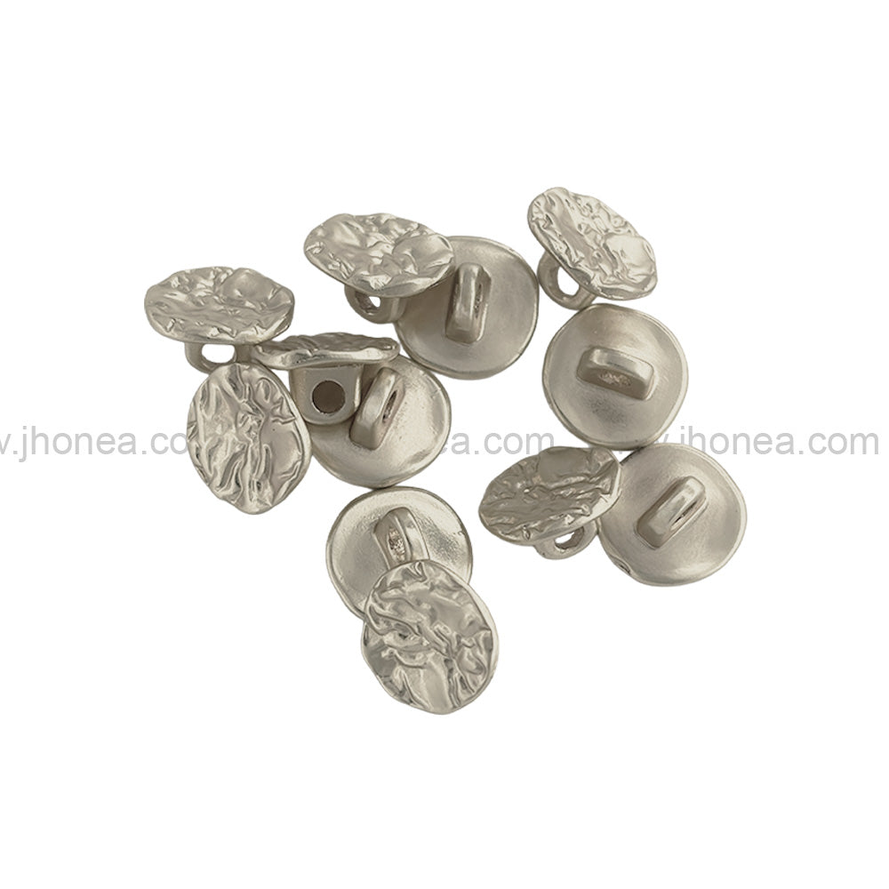 Round Shape Textured 10mm(16L) Classic Metal Shank Button
