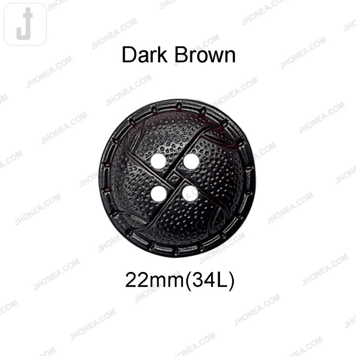 Textured Dome Shape 4 Hole Buttons for Coats/Sweaters/Fashion Sewing