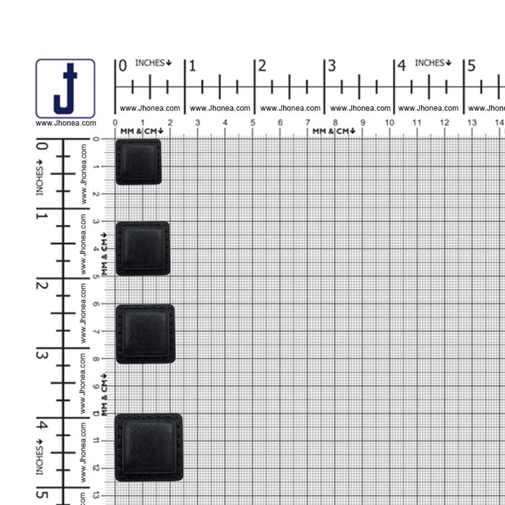 Square Shaped Classic Black ABS Plastic Back Loop Button