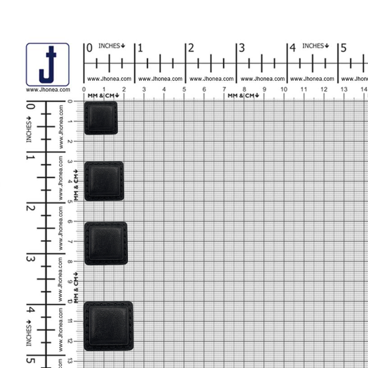 Square Shaped Classic Black ABS Plastic Back Loop Button