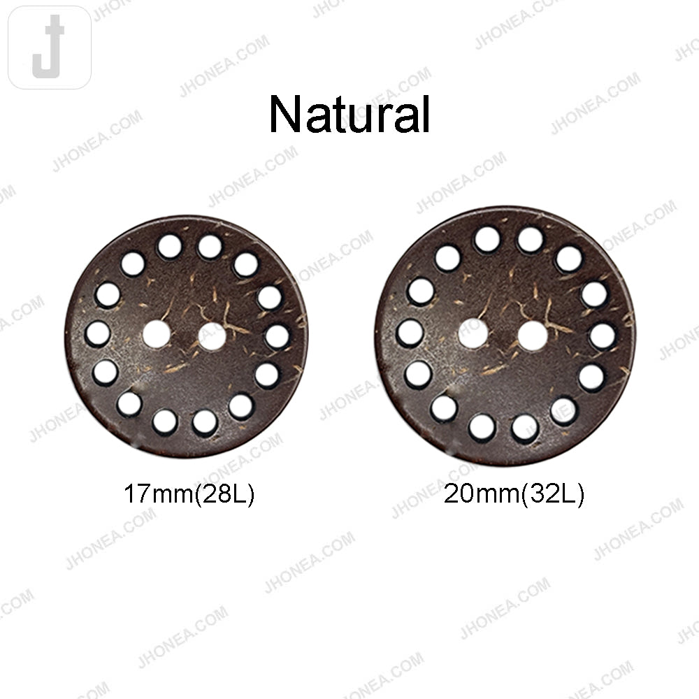 Eco-Friendly 2 Hole Coconut Shell Buttons
