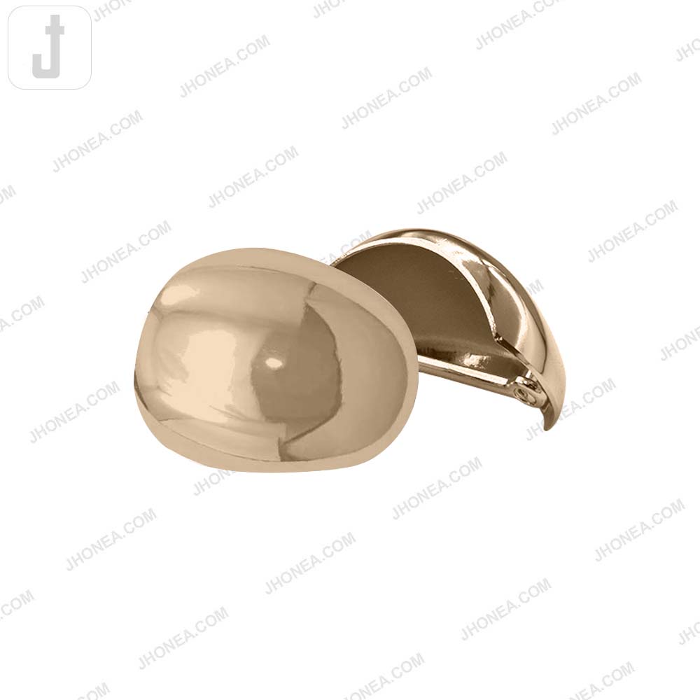 Classic Shiny Gold Metal Buckle with Smooth Oval Design