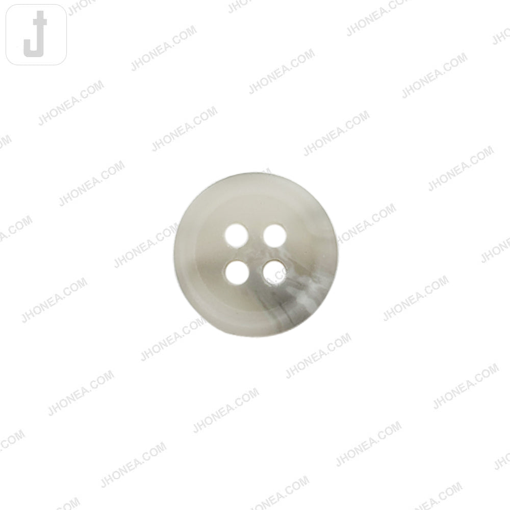 Stylish Light Grey Round Polyester Button for Formal Shirts