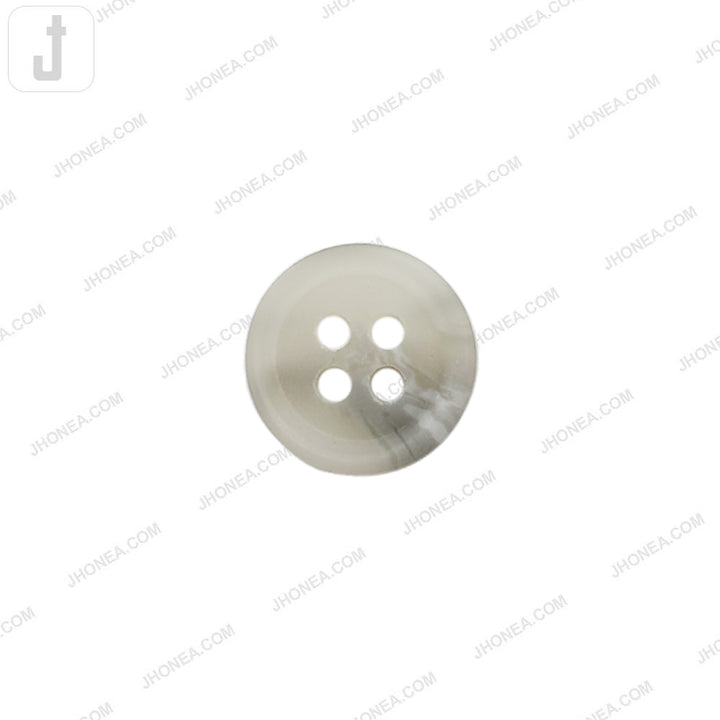 Stylish Light Grey Round Polyester Button for Formal Shirts