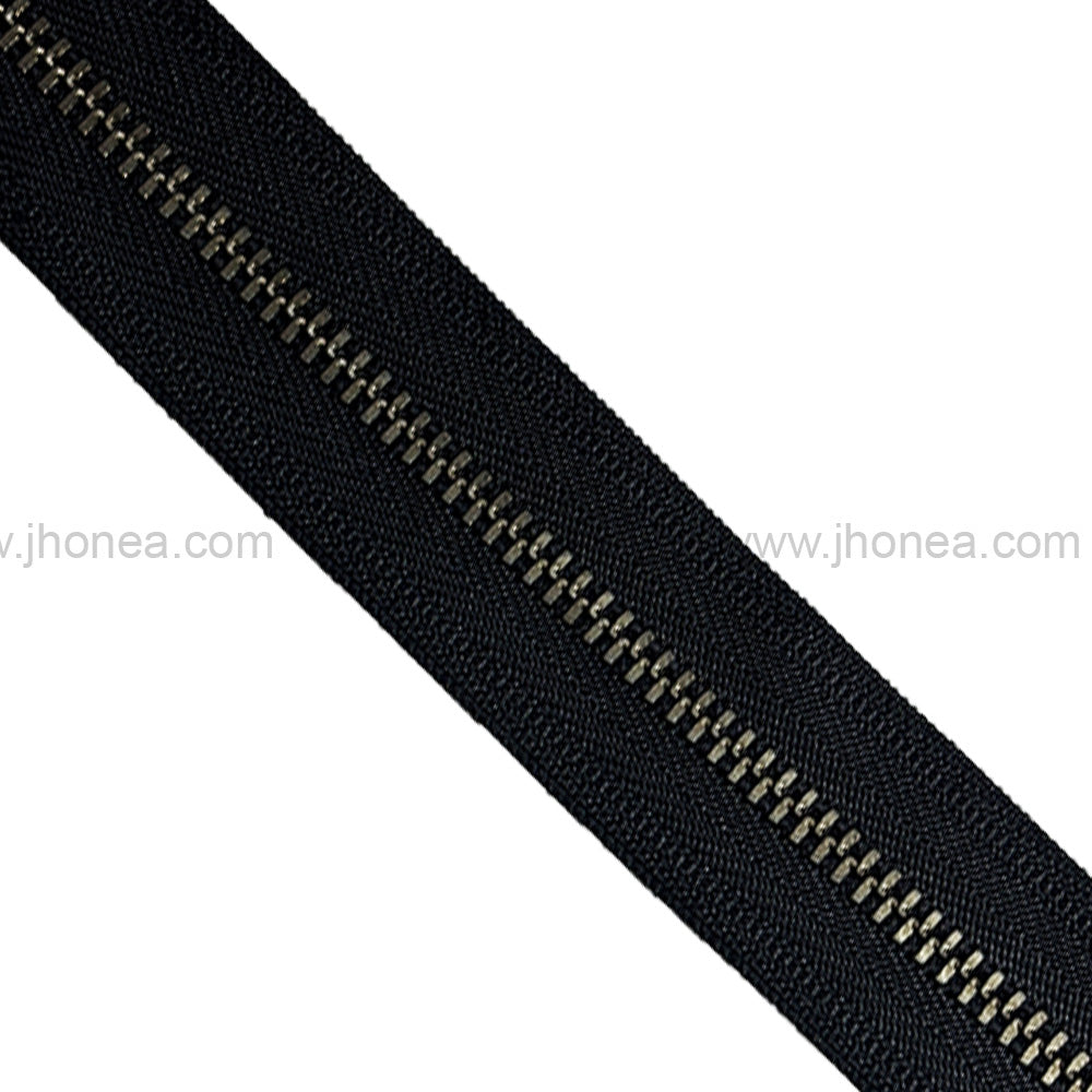 YKK #3 Number Premium Quality Black Nickel (Gunmetal) with Black Tape YKK Metal Zipper Roll