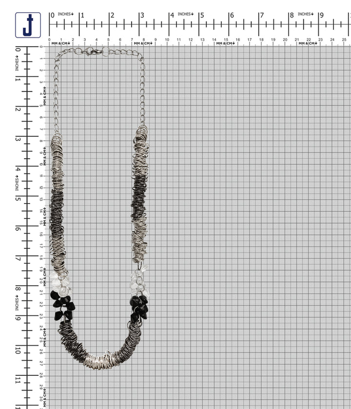 Stylish Layered Metal Ring Necklace with Beaded Accents for Women