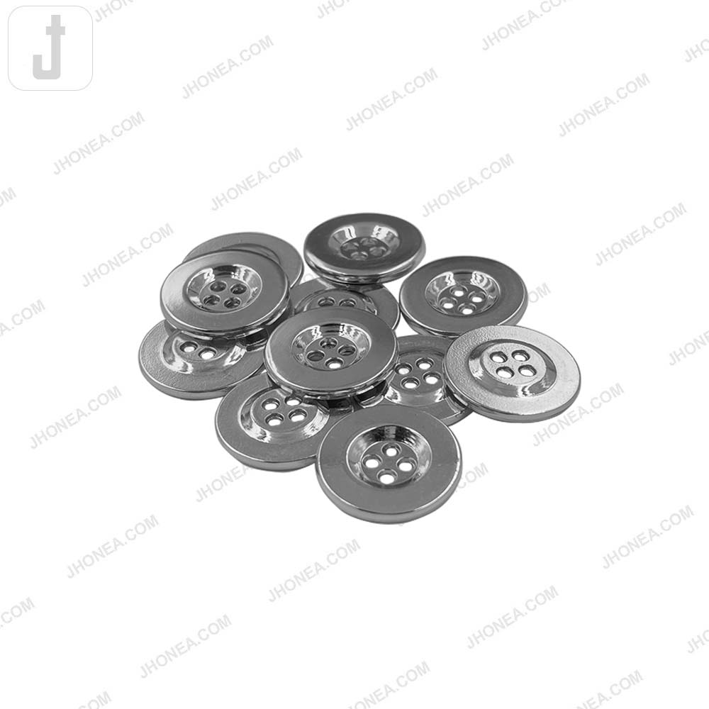Premium Shiny Finish 4-Hole Hollow Metal Buttons for Jackets/Coats/Blazers