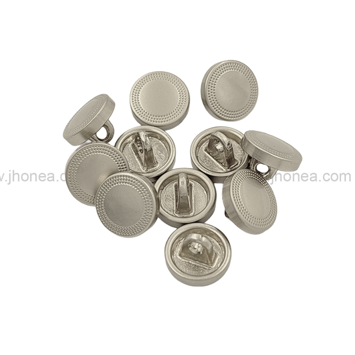 Premium Round Shape Classic Matte Silver Finish Shank Metal Button