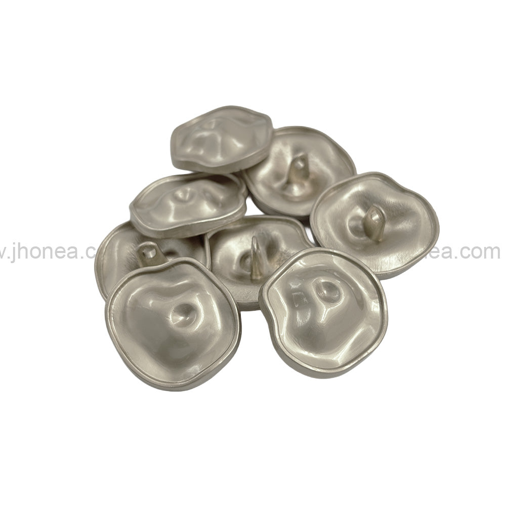 Uneven Round Shape Matte Finish Shank Metal Buttons