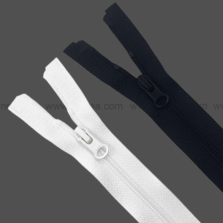 #3 SBS Black/White Nylon Coil Open-End Coil Zippers