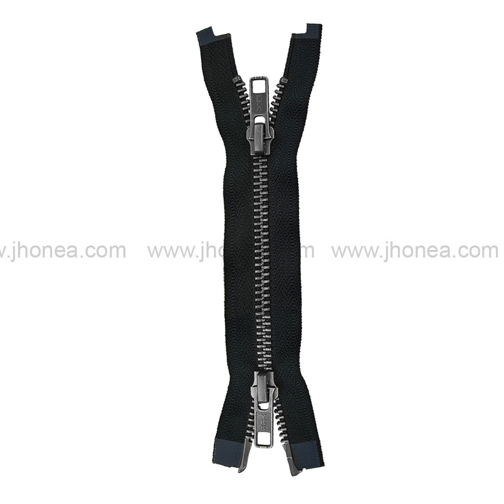 YKK #5 Black Nickel (Gunmetal) Teeth Premium Two Way Metal Zipper for Jackets