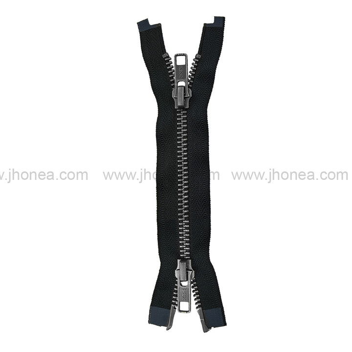 YKK #5 Black Nickel (Gunmetal) Teeth Premium Two Way Metal Zipper for Jackets