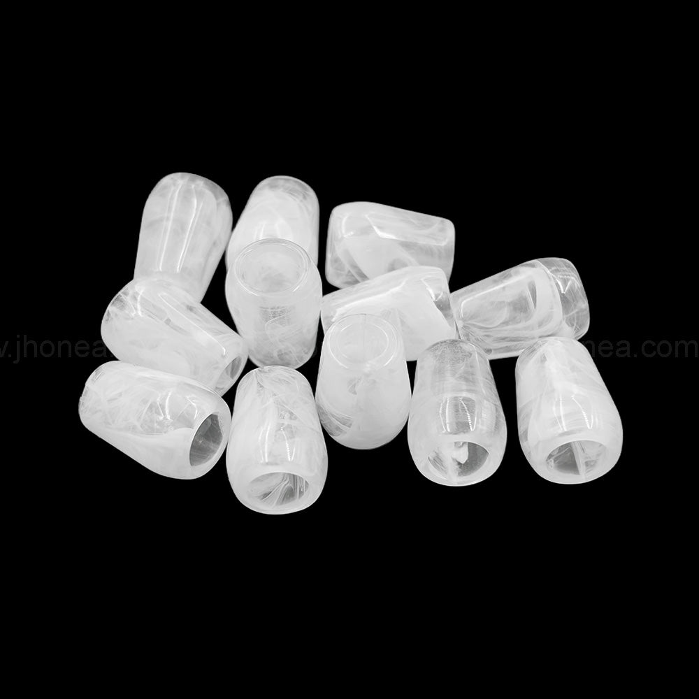 Glossy White Beautiful Polyester Beads for Handmade Crafts