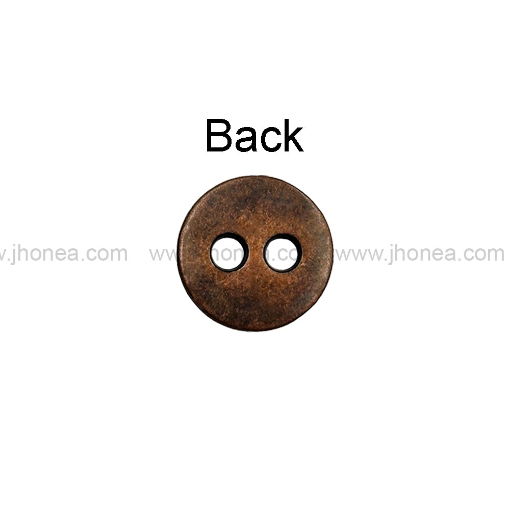 Premium Round Shape Stars Engraved 2-Hole Metal Buttons