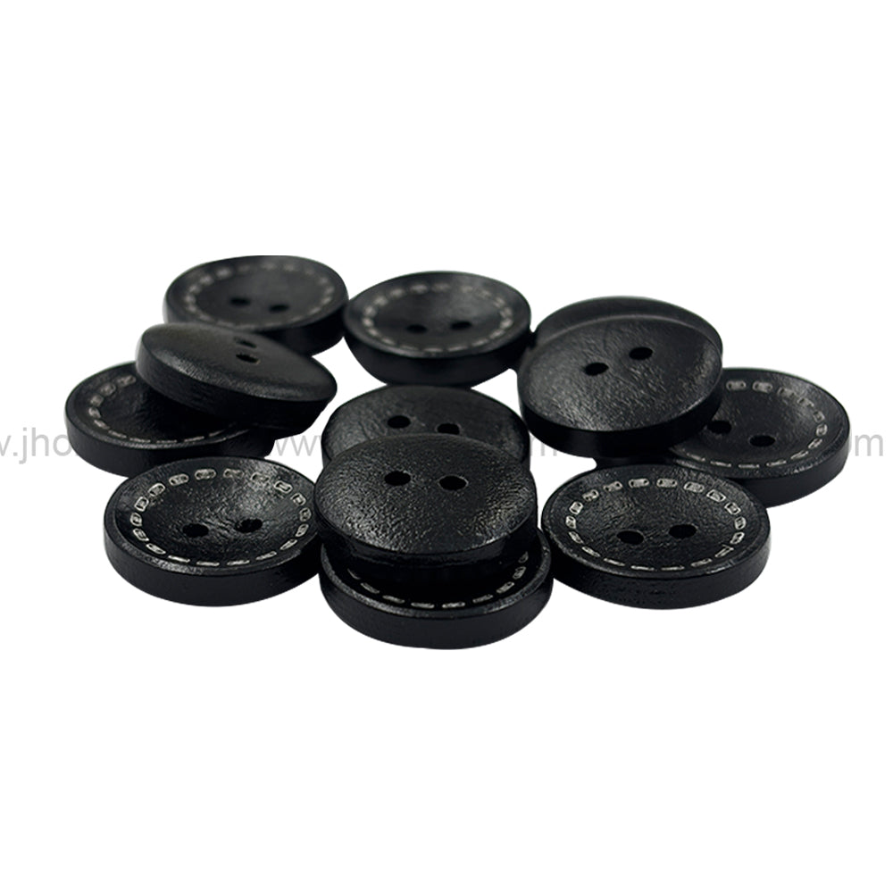 Round Shape 2-Hole Classic Hollow Wooden Buttons