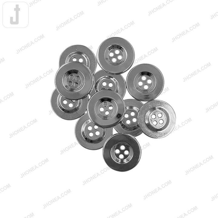 Premium Shiny Finish 4-Hole Hollow Metal Buttons for Jackets/Coats/Blazers