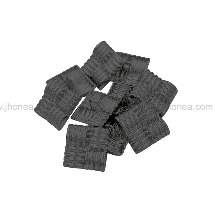 Eye-Catching Square Ribbed Design Shiny Finish Loop Shank Metal Button