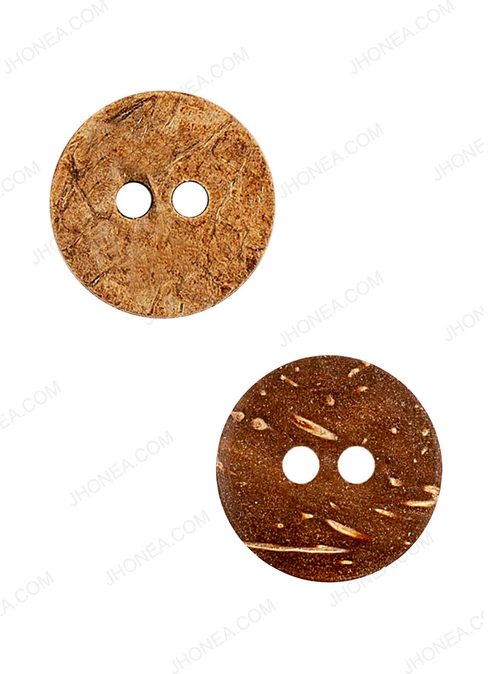 Rough Finish Natural Coco Shell 2 Hole Buttons