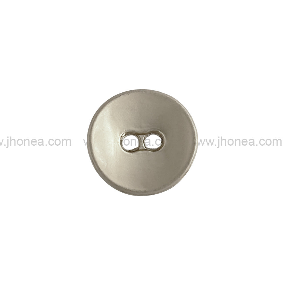 Fashionable Round Shape with Curvy Structure Matte Silver Metal Button