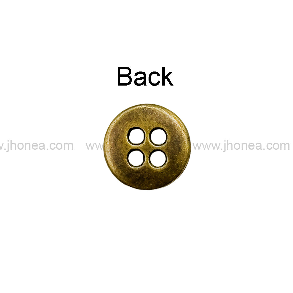 Rounded Rim 4-Hole Shirt/Kurta Metal Buttons