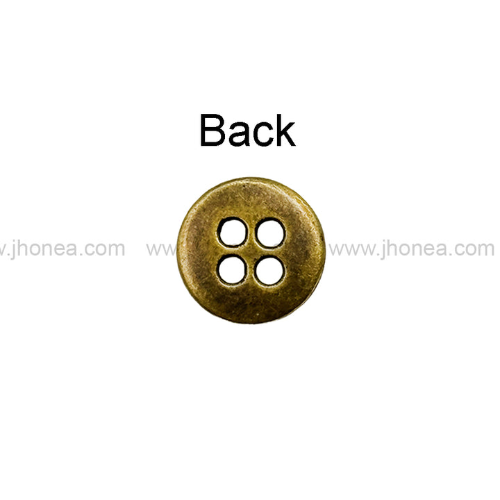 Rounded Rim 4-Hole Shirt/Kurta Metal Buttons