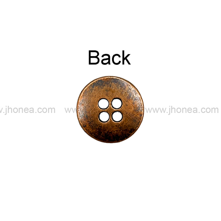 Sun Design Round Shape 4-Hole Metal Buttons for Shirts