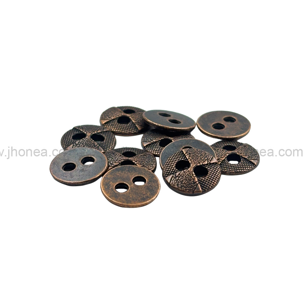 Textured Surface Round Shape Metal Buttons for Shirt