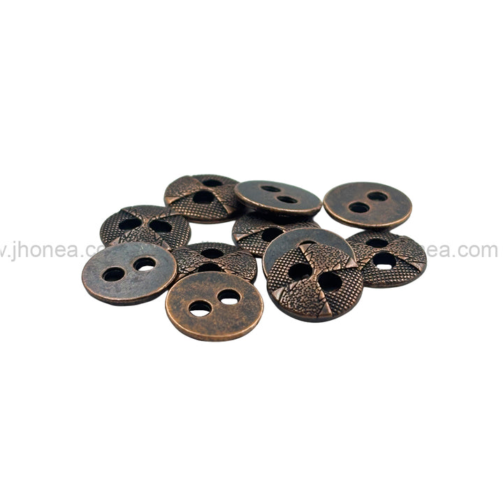 Textured Surface Round Shape Metal Buttons for Shirt