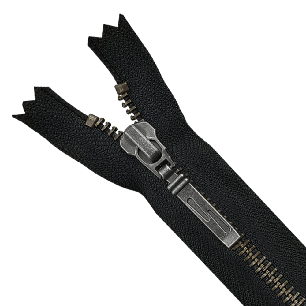 YKK- Exclusive #5 Black Nickel (Gunmetal) Black Designer YKK Metal Zipper