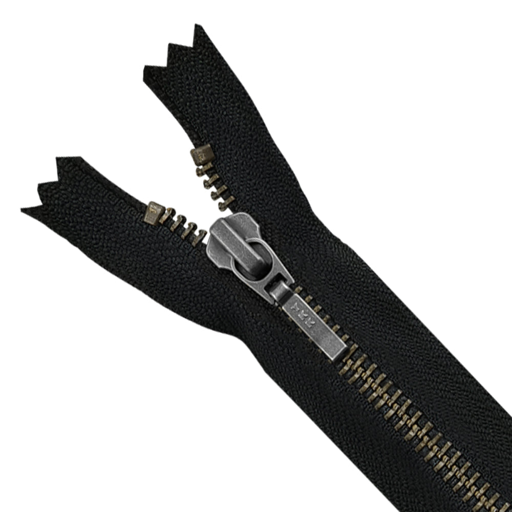 YKK- #5 Quality Designer Black Nickel (Gunmetal) with Black YKK Metal Zipper for Jackets