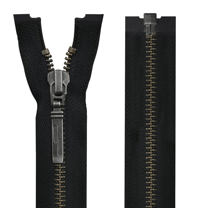 YKK- Exclusive #5 Black Nickel (Gunmetal) Black/White Designer YKK Metal Zipper