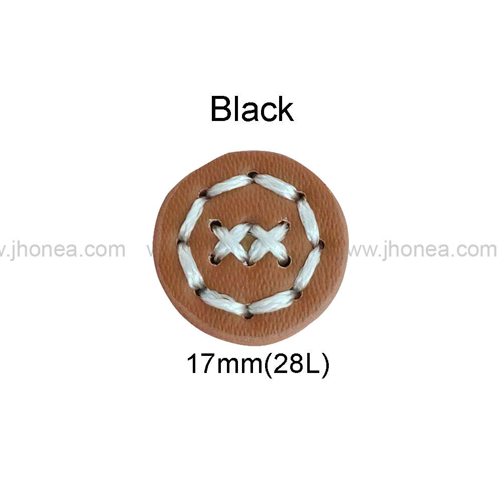 Fancy 17mm(28L) PU Leather Downhole Loop Buttons