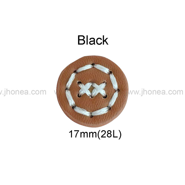 Fancy 17mm(28L) PU Leather Downhole Loop Buttons